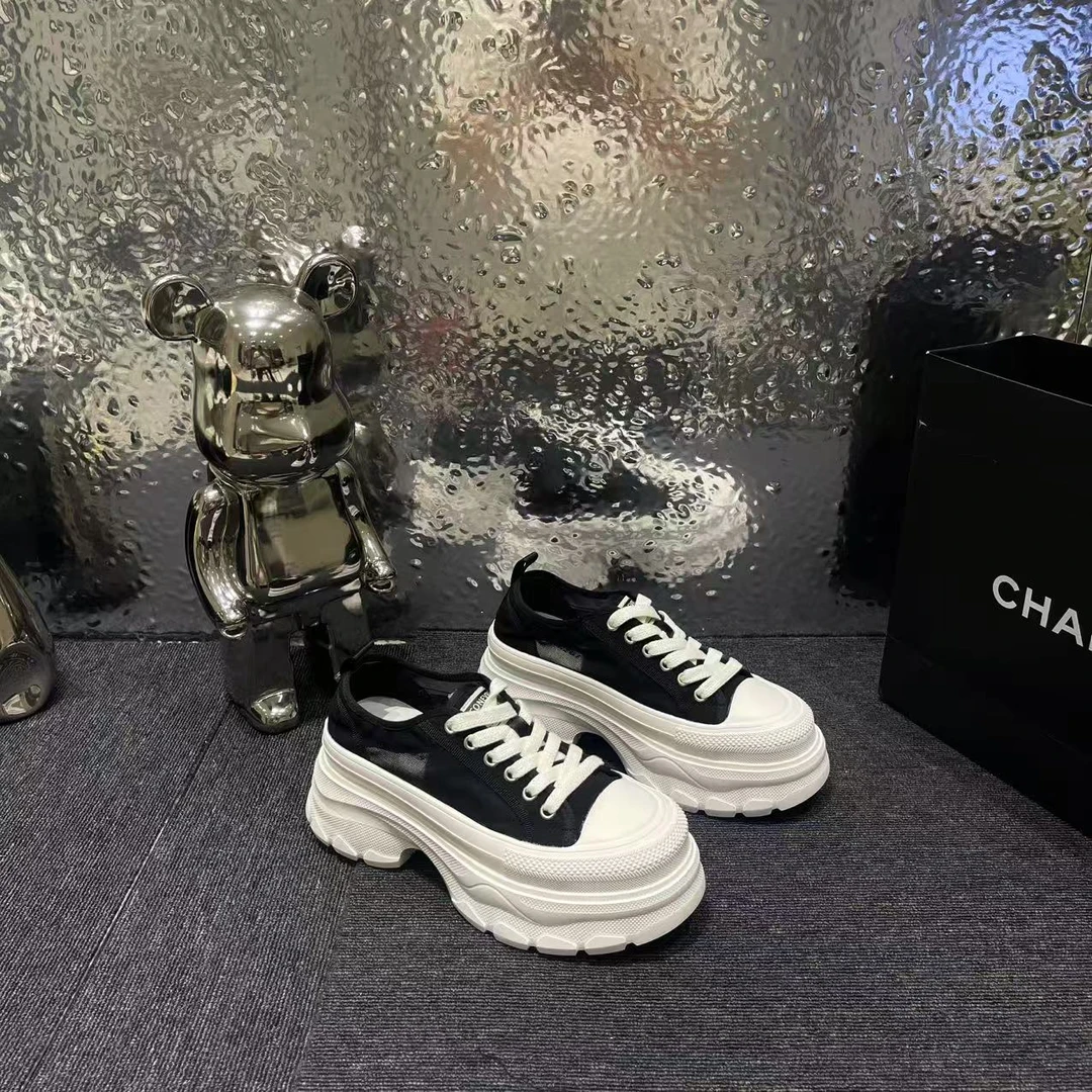 【厚底网面鞋】夏款百搭厚底增高透气轻便系带时尚休闲鞋706-2