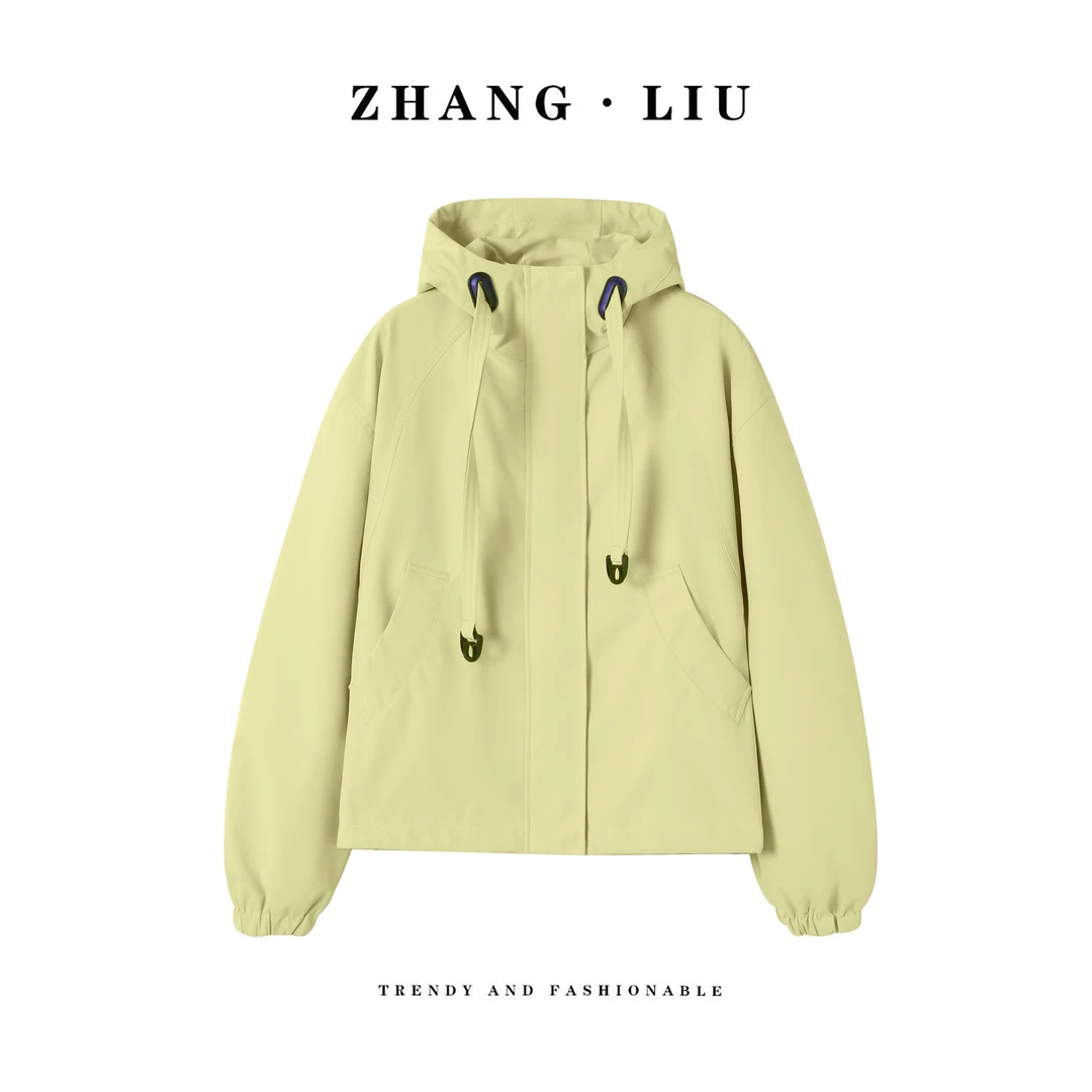 ZHANGLIU冲锋衣女外穿2025新韩版休闲时尚连帽宽松显瘦拉链短外套