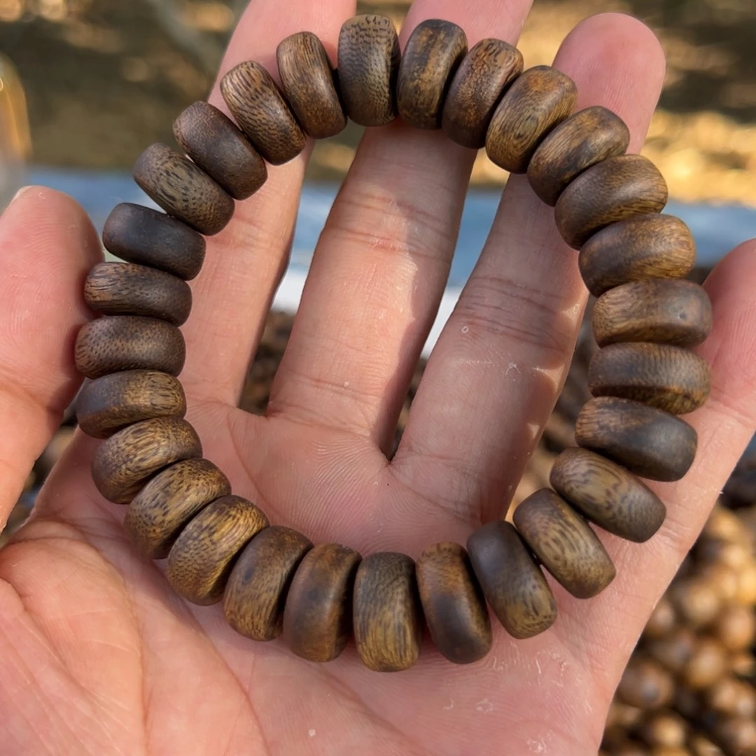 哈***呐手串沉香算盘珠单圈1.4规格单圈19克