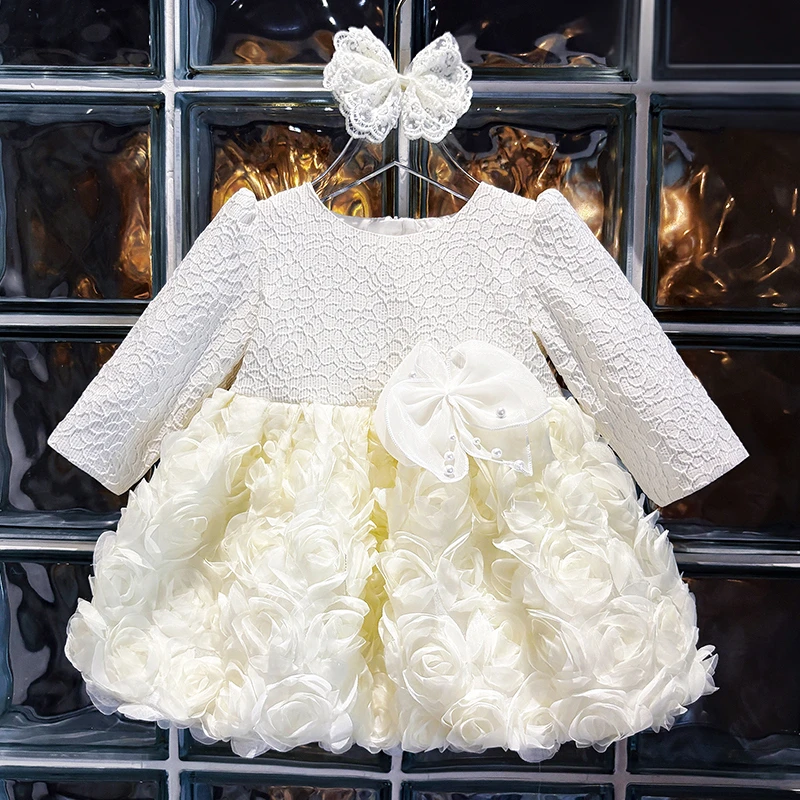 周岁女宝宝礼服春秋A类连衣裙2025新款儿童蓬蓬裙女童生日公主裙