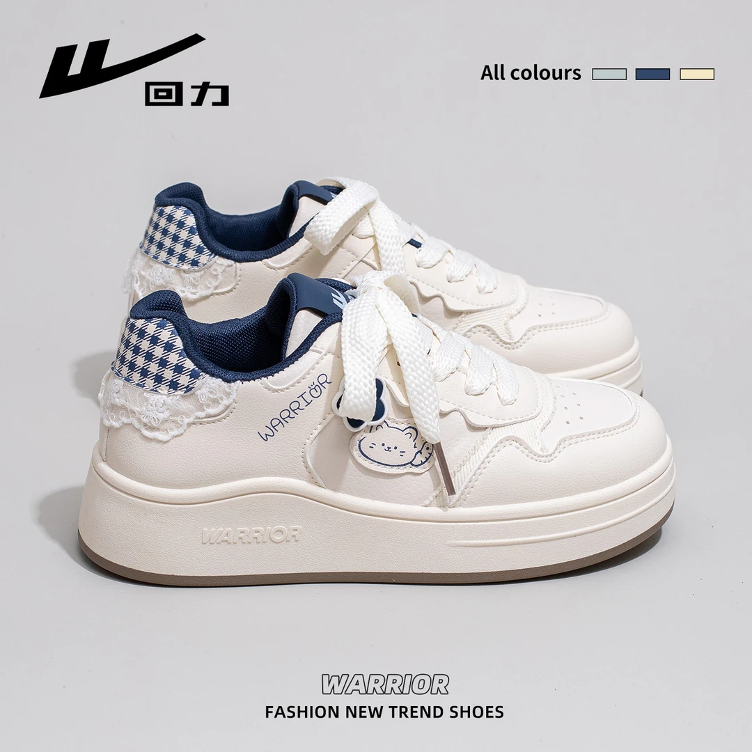 回力小白鞋女2025秋季新款可爱猫咪卡通女鞋厚底增高百搭休闲板鞋