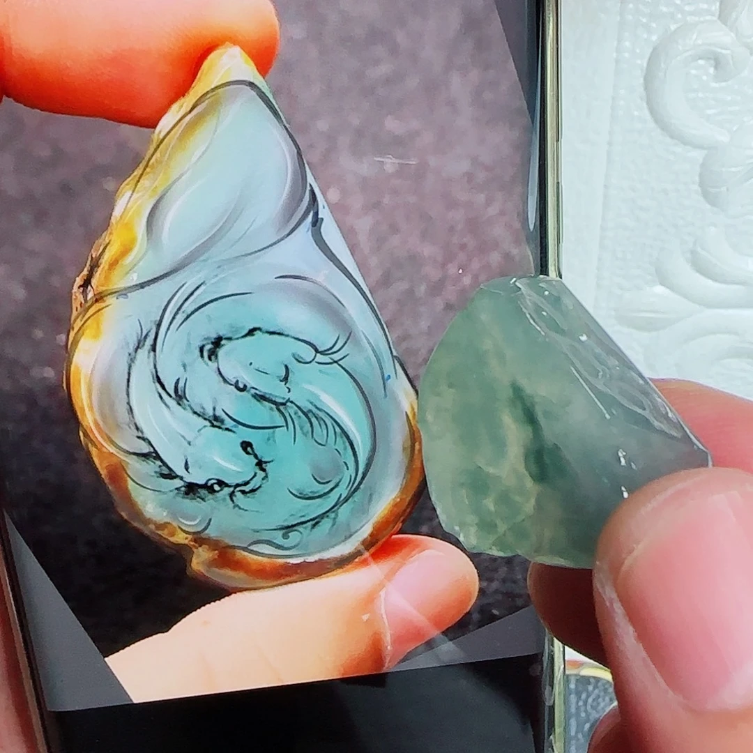 定制翡翠未镶嵌翡翠含雕刻