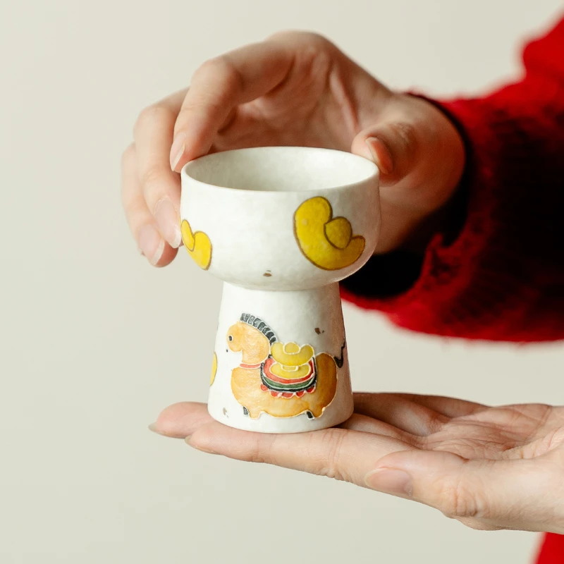 （阿萌茶事）马上有钱-圆口高足杯 60ml