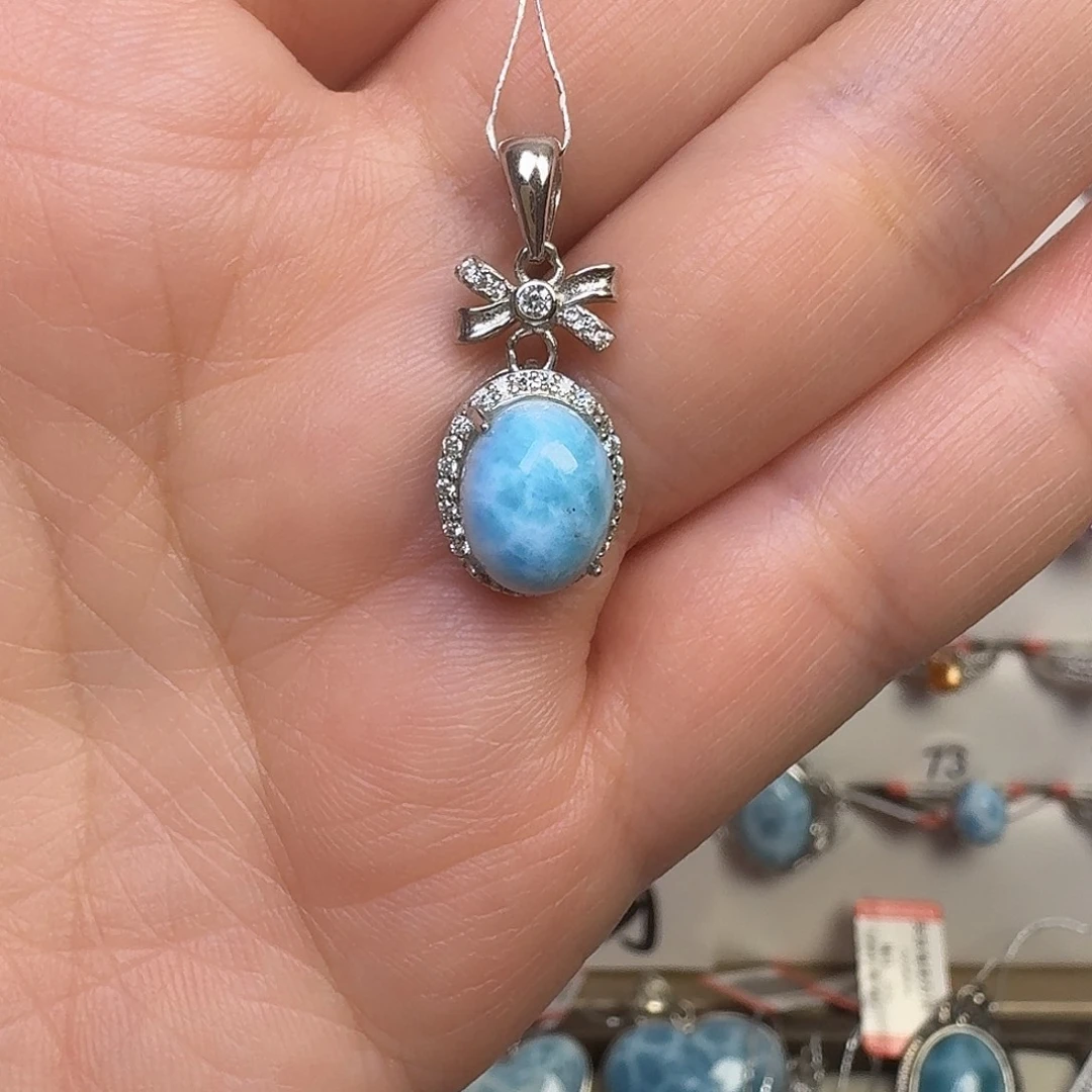 颈饰银S925镶嵌烟晶