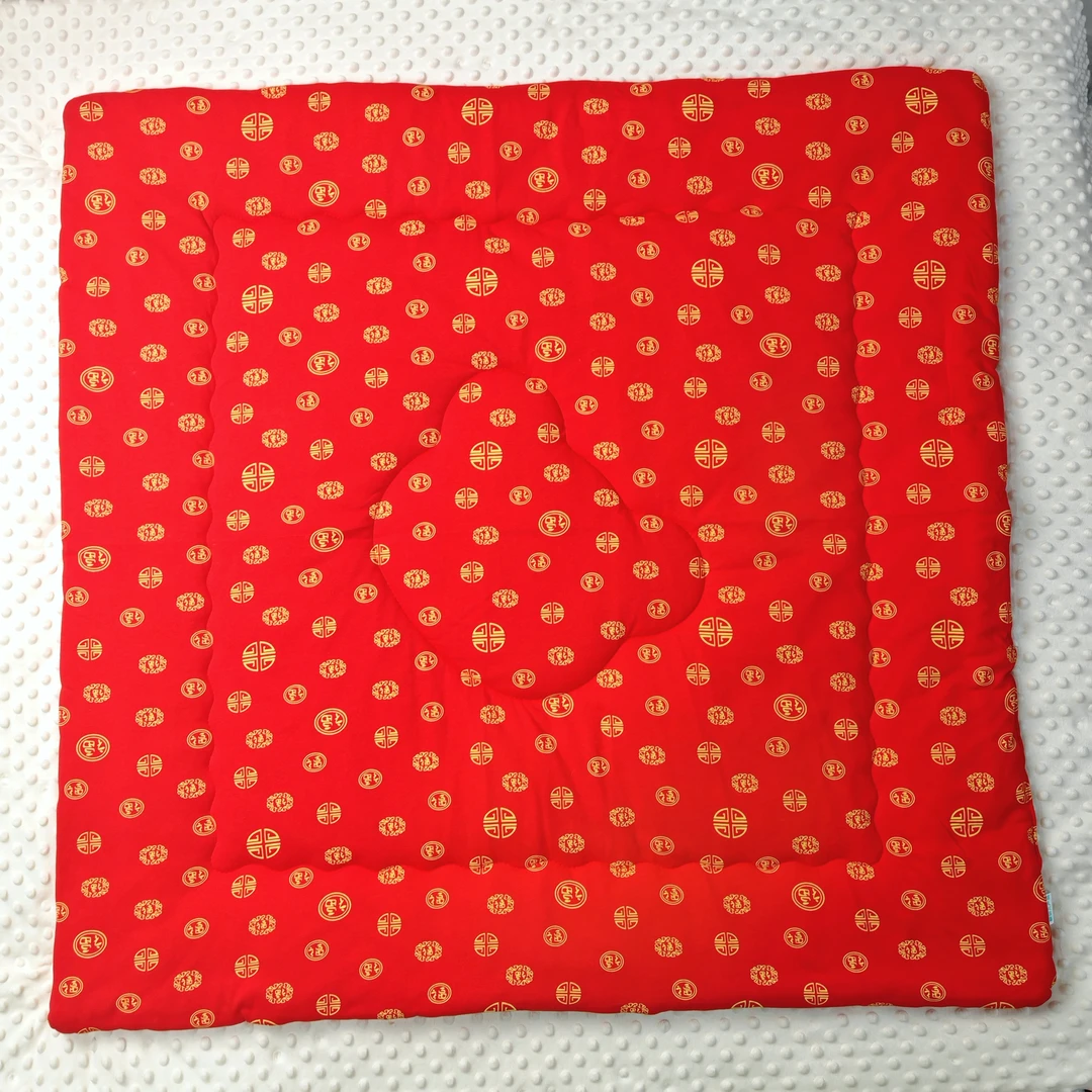 新生儿红色百福盖被和小褥子专属链接可机洗