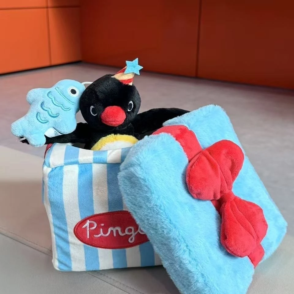 【新款】pingu企鹅惊喜礼盒视频同款毛绒玩具企鹅摆件送闺蜜朋友