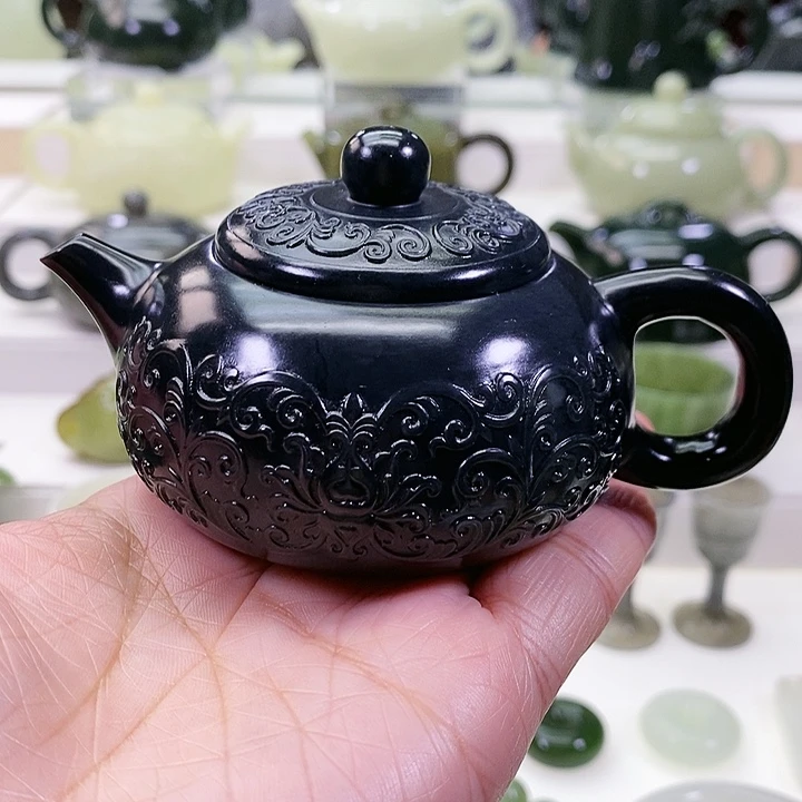 未镶嵌和田玉挂件茶壶120m l