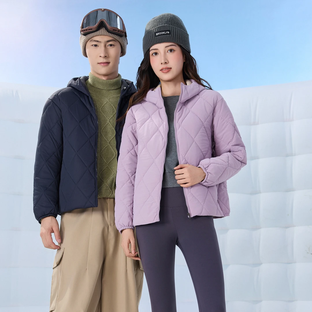 气绒羊毛连帽外套长袖加厚保暖上衣冬季保暖防风拉链立领#7011