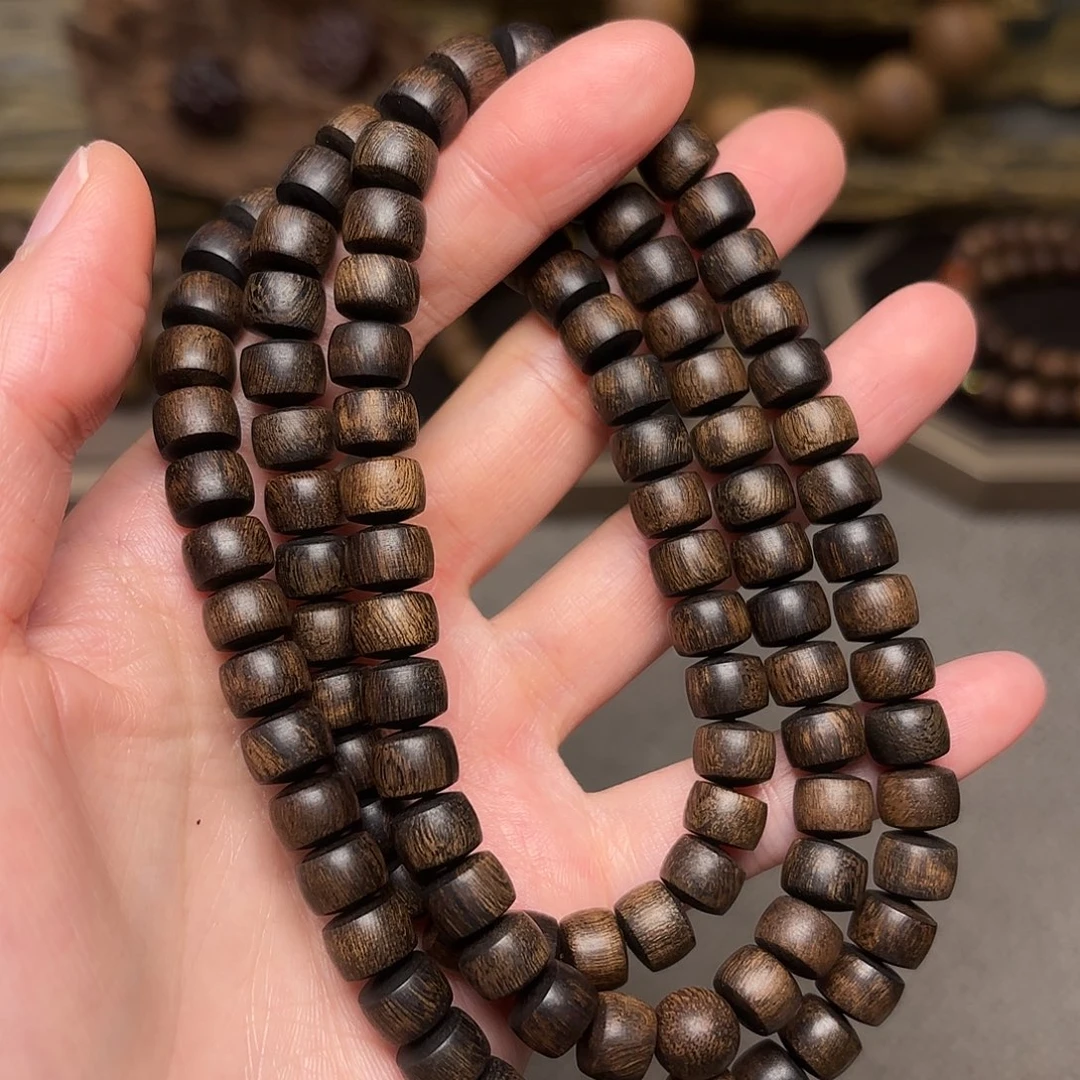 手串沉香越南富森红土玉化瘤疤0.6×0.8×108