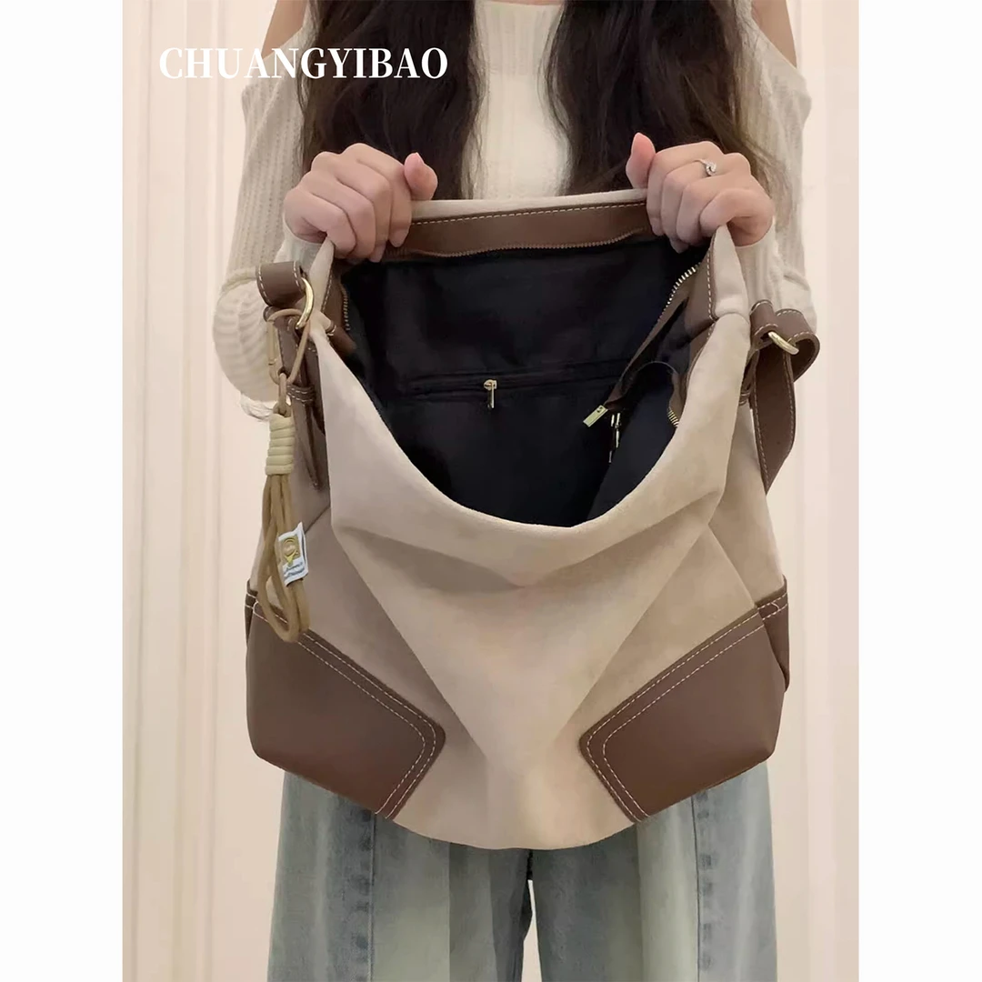 大容量慵懒风休闲单肩包托特包包女式2025新款日常通勤百搭托特包