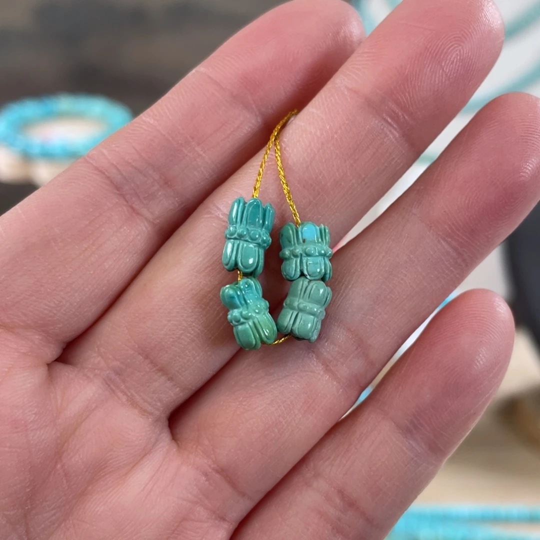 绿松石未镶嵌套链5+并蒂莲套装