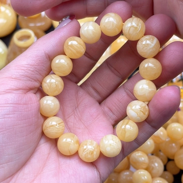 蜜蜡裸石未镶嵌.****r蜜蜡12➕手串