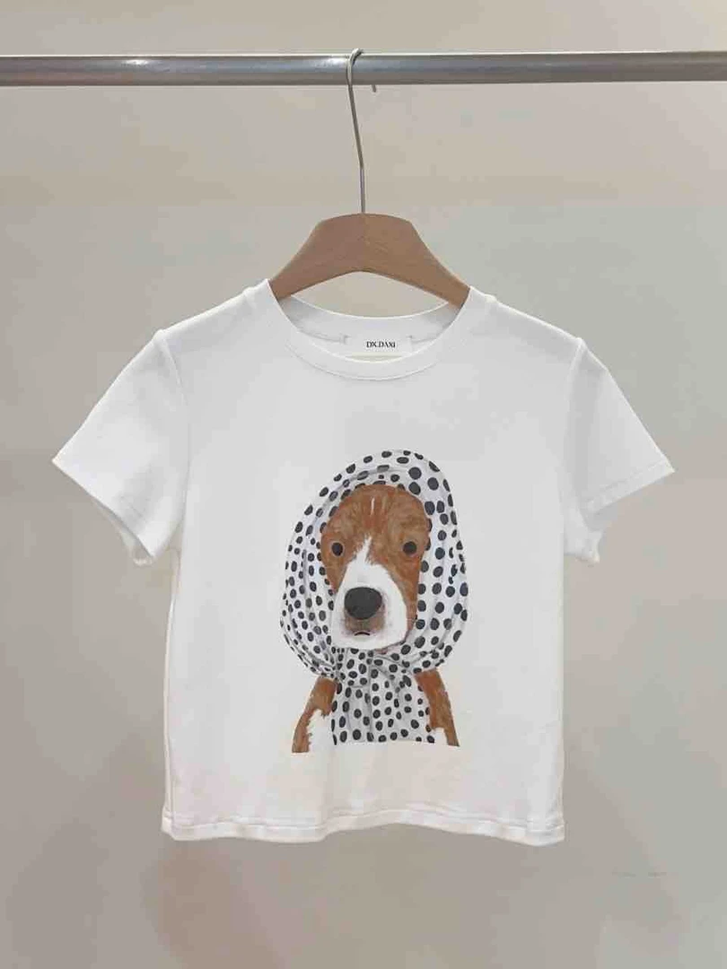 深圳南油TTONE 带围巾狗 洋气 干净夏季T恤