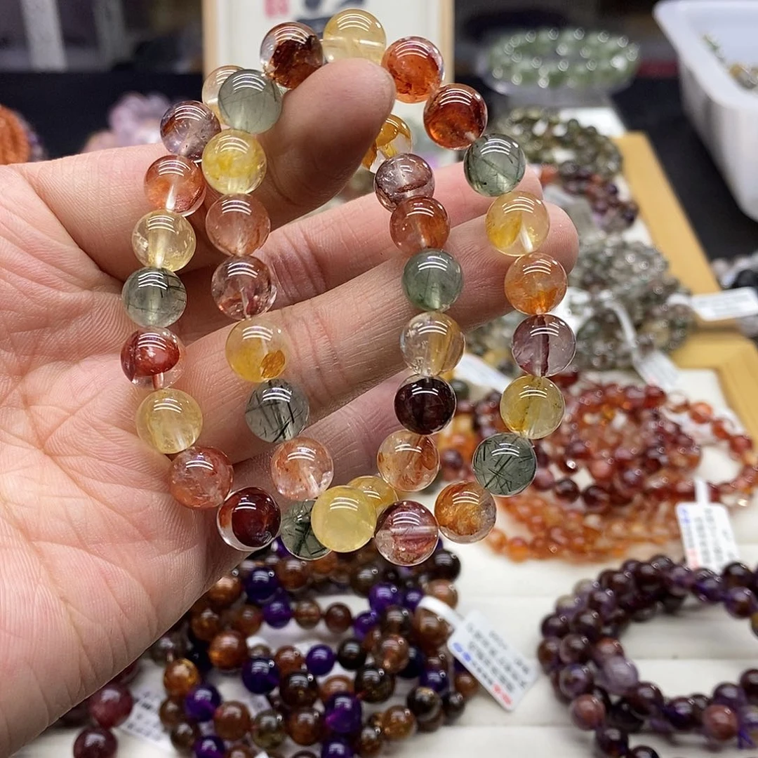 水晶手链未镶嵌多样性发货发一条