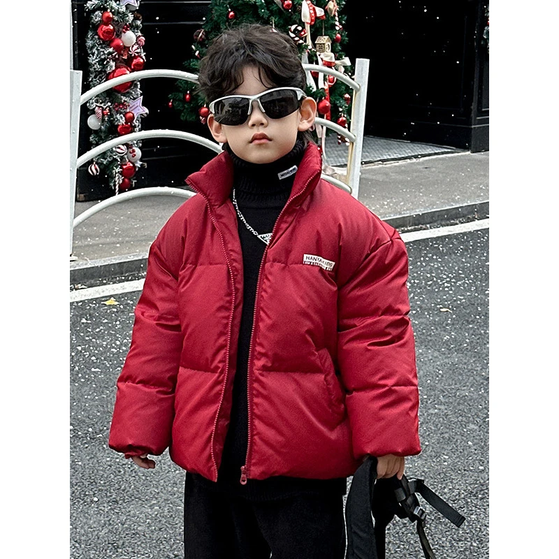 保暖羽绒服冬季新款加厚面包服中小童秋冬拜年服24172【清】