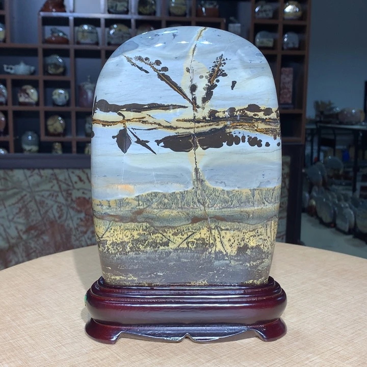 ，广西国画石摆件，收藏观赏