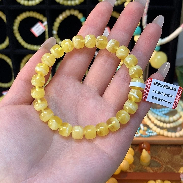 琥珀手链未镶嵌蜜蜡手串素圈