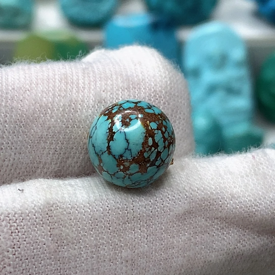 绿松石未镶嵌天然原矿 地大质检10.8mm