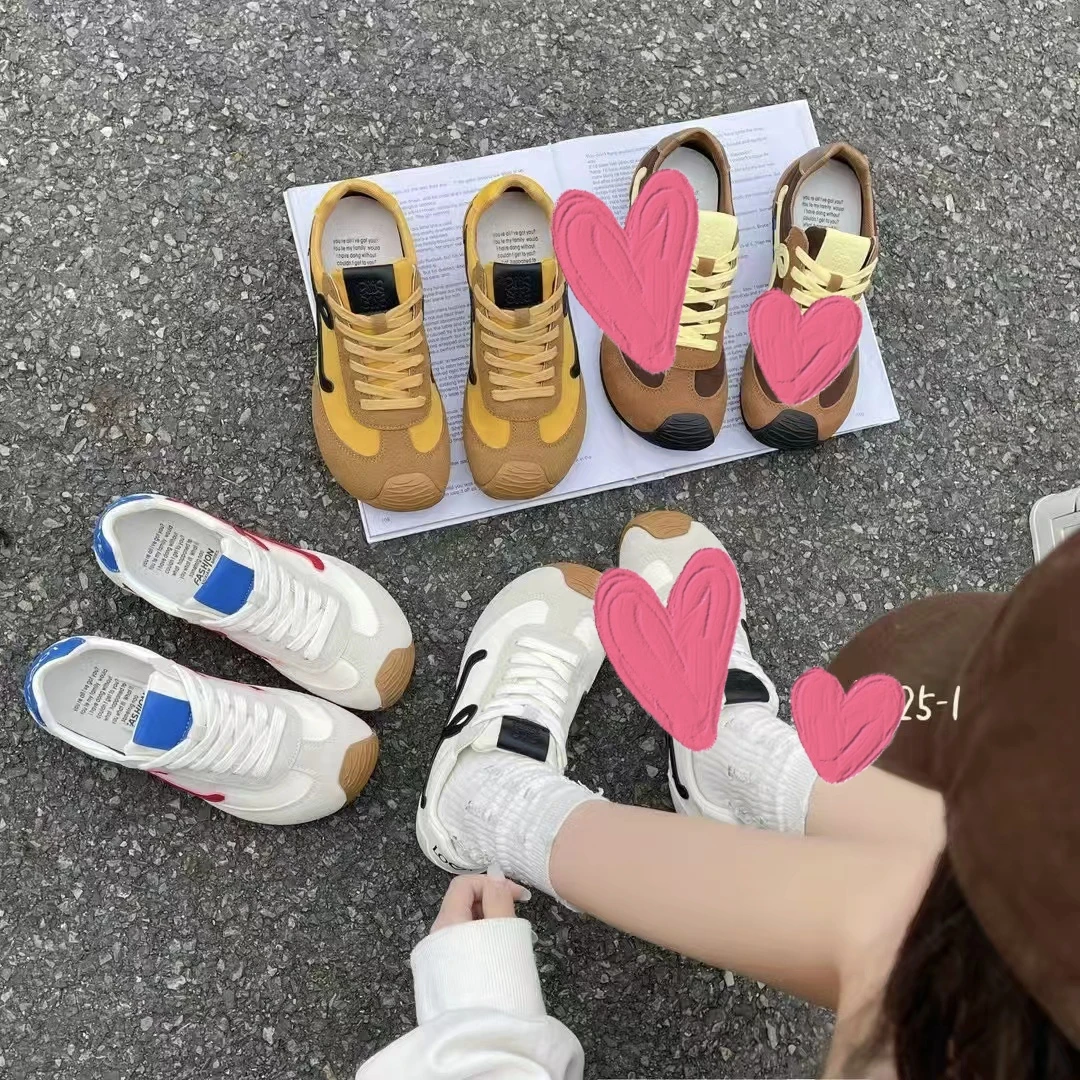 25-1明星同款软底复古德训鞋女春夏季新款百搭丑萌休闲运动阿甘鞋