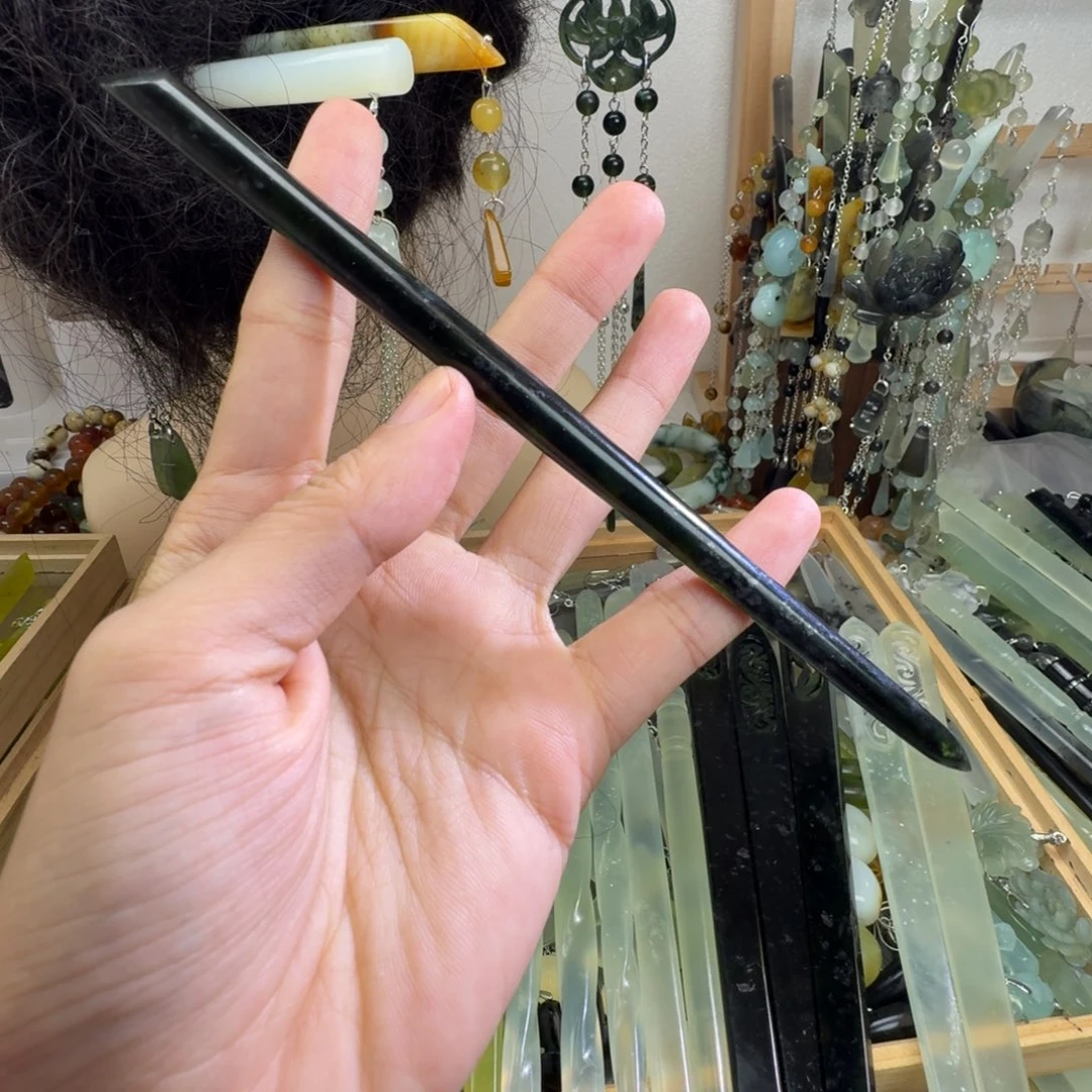 蛇纹石玉合金发饰