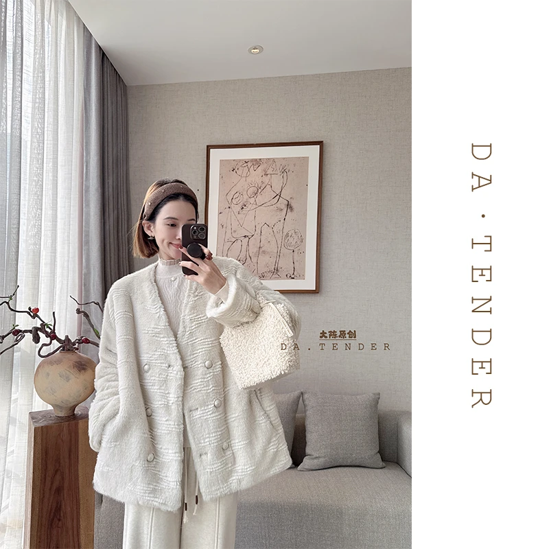 DA·Tender【雾海悬月重工毛绒外套】撸猫感内拼麂皮绒贵妇级