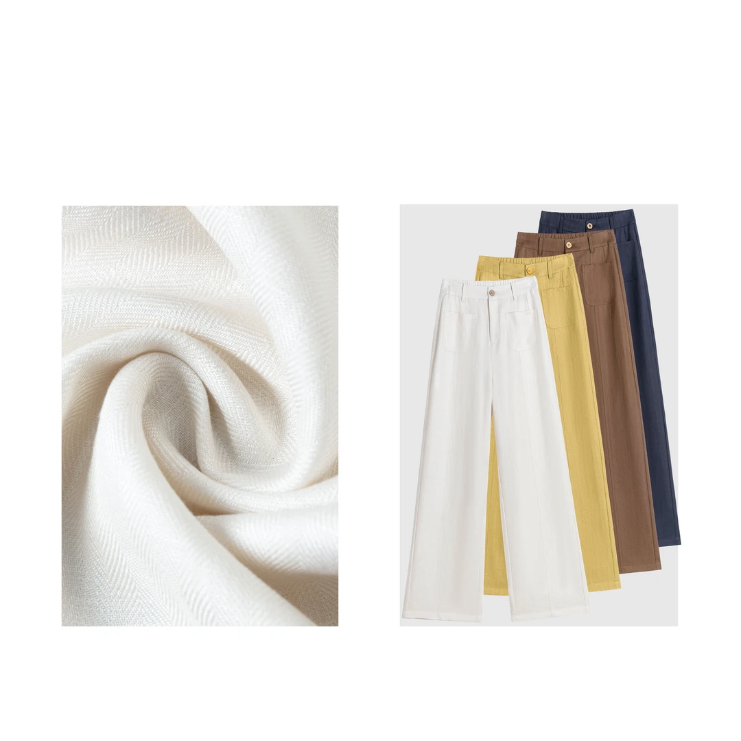 夏季上新【天丝亚麻】阔腿裤薄款显瘦窄版宽松裤子女8831