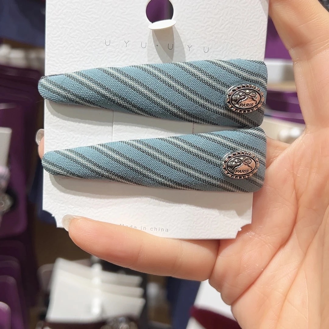 非金属蓝色条纹掰掰夹