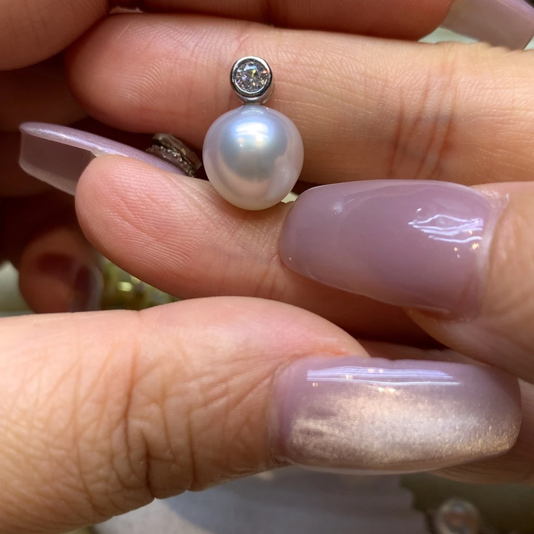 颈饰银S925镶嵌海水珍珠