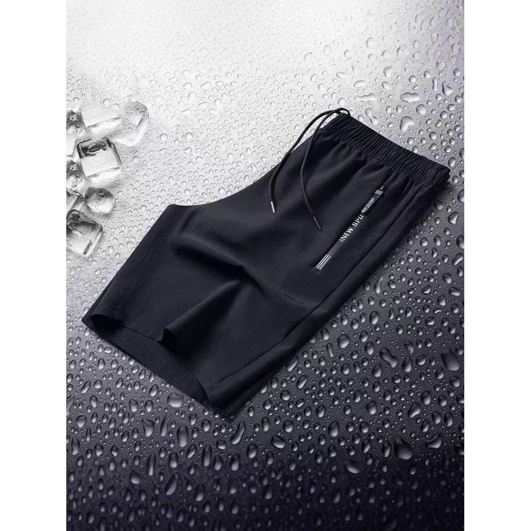 纯色户外夏季休闲裤短裤防水裤子新男士大码速干高弹力薄款透气