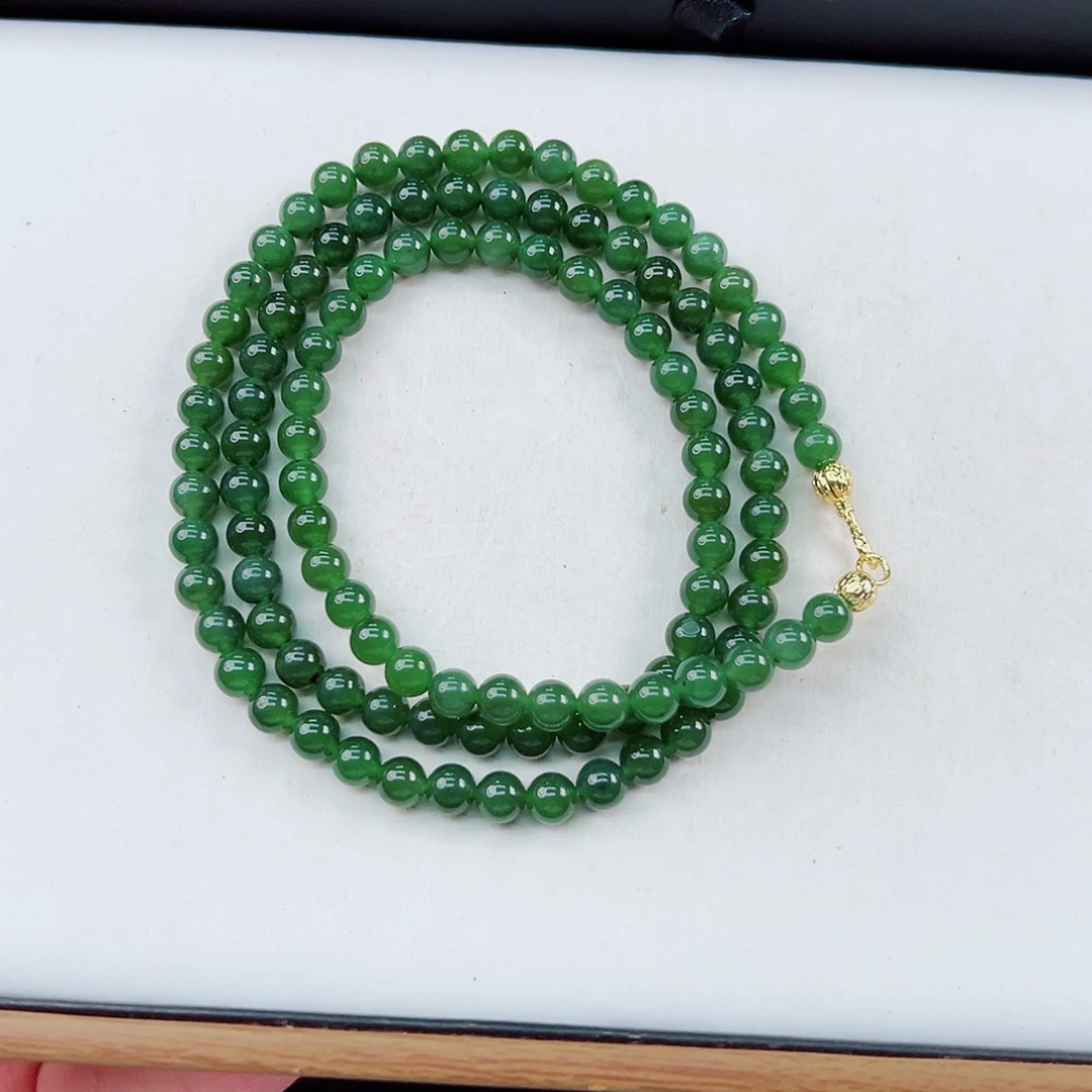 和田玉（碧玉）未镶嵌颈饰碧玉卡6万能链一条