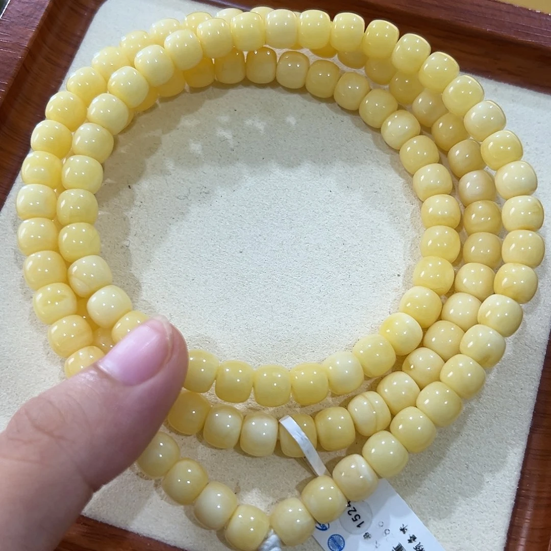 顺***手链蜜蜡未镶嵌7.6m阿尔卑斯老型108