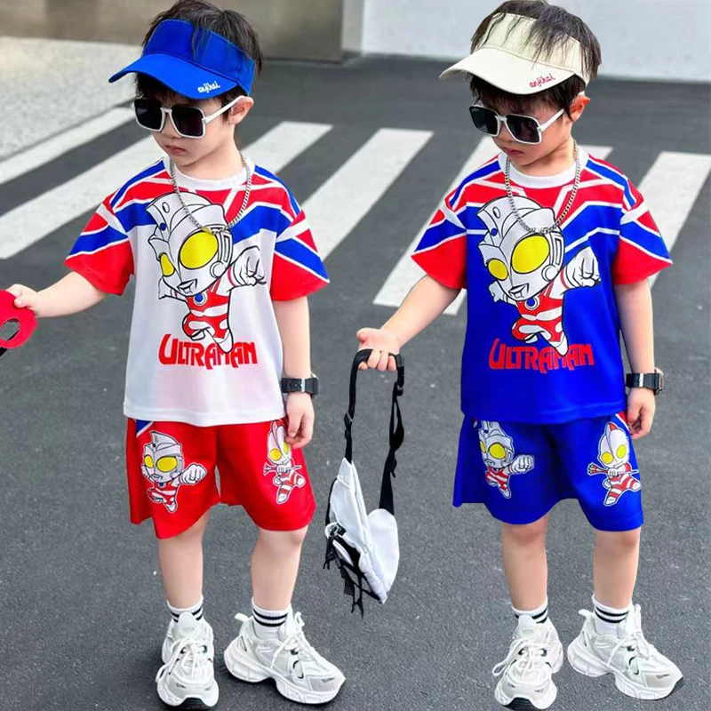 男童夏装速干两件套奥特曼衣服2025新款儿童男孩夏季薄款短袖套装