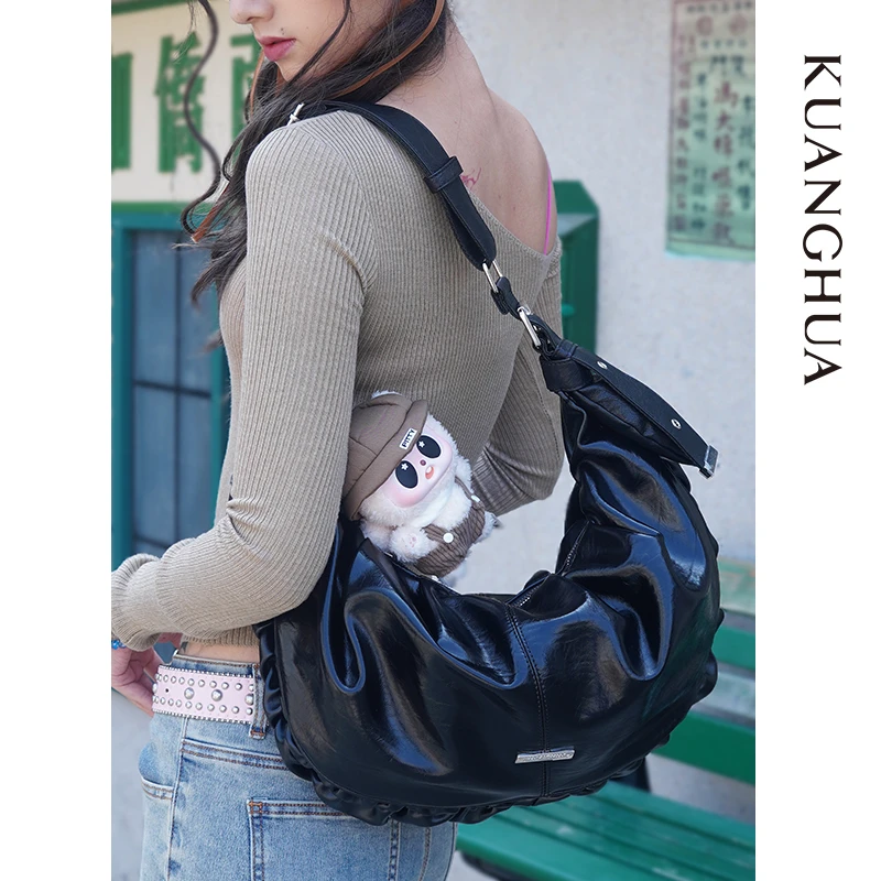 哐花通勤斜跨单肩包纯色肩包单肩斜挎手提包百搭托特包便携轻便