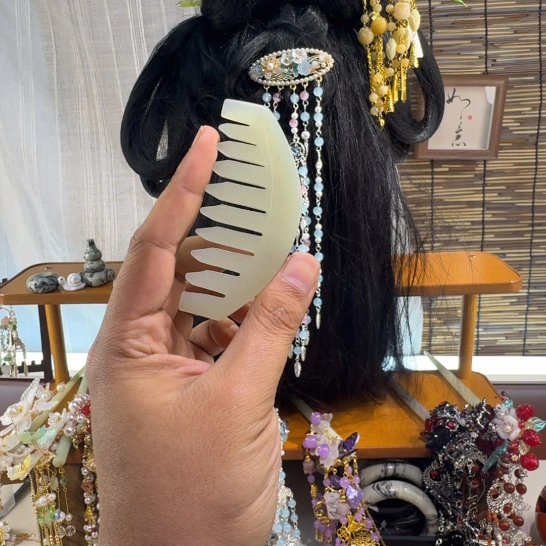 蛇纹石玉合金发饰