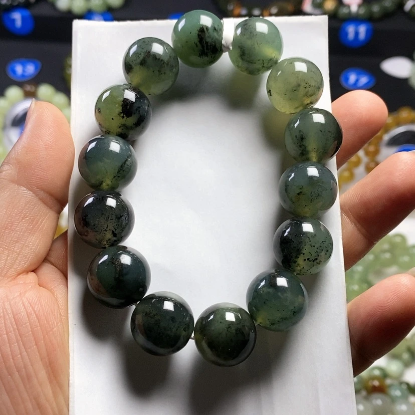 【闪购商品】未镶嵌蛇纹石玉手链张**?卡16