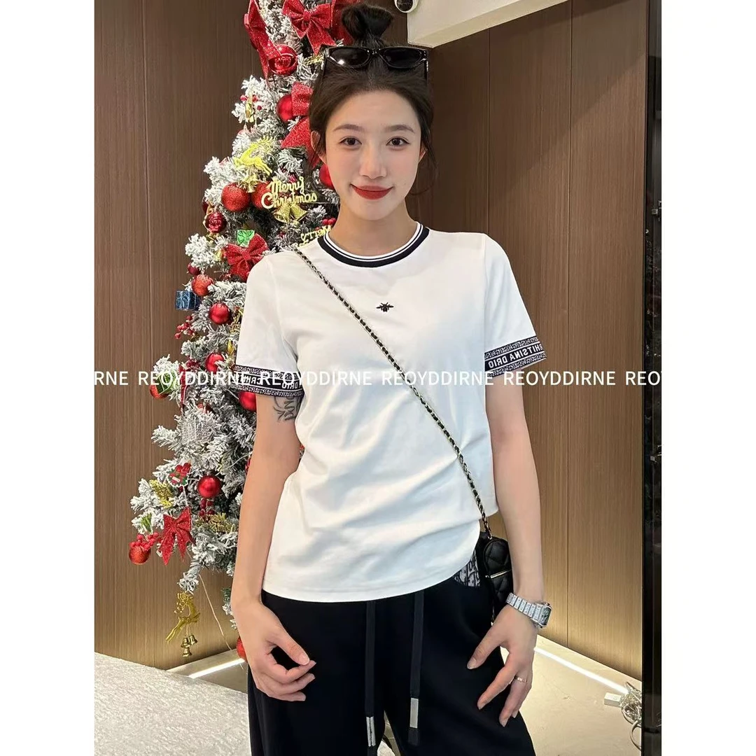 兔兔TUTU-【Reoyddirne】2025早春新款烫钻圆领短袖T恤118616