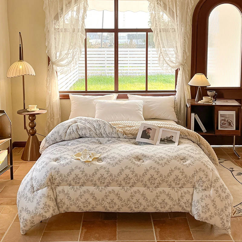 A类针织棉豆豆绒大豆被200*230 浅黛