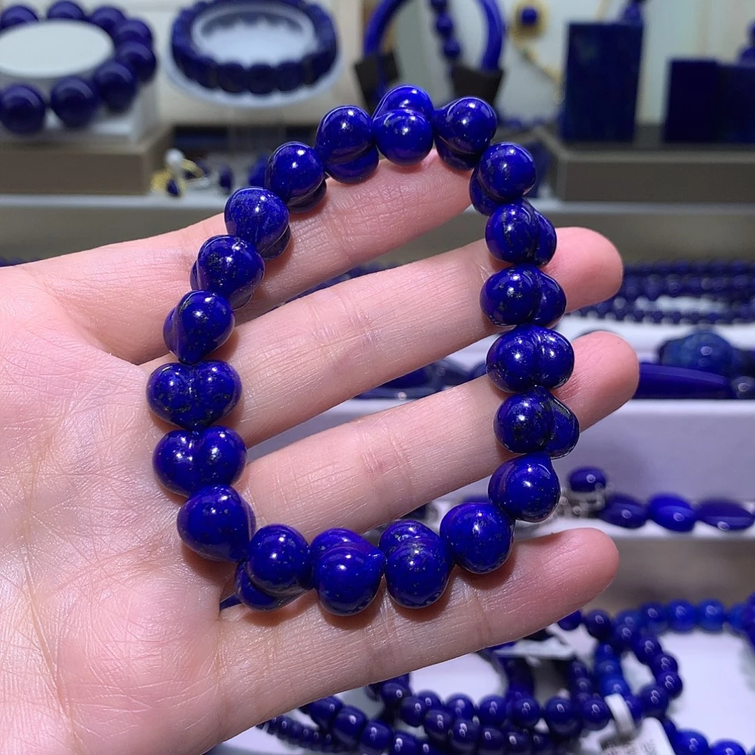 青金石未镶嵌天然原矿爱心手串13.6*10.5m