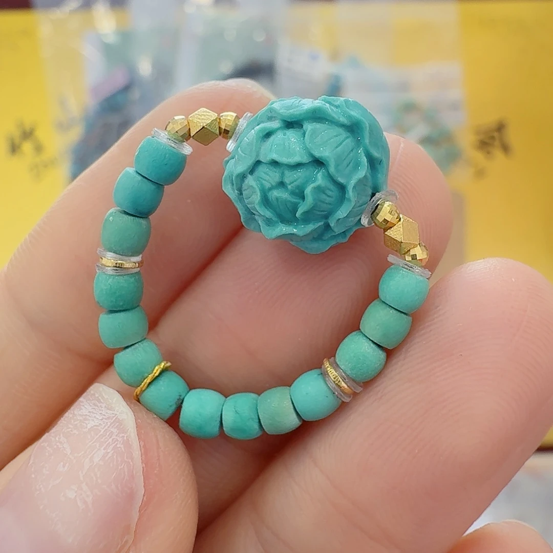 绿松石18K金镶嵌珠宝奇石