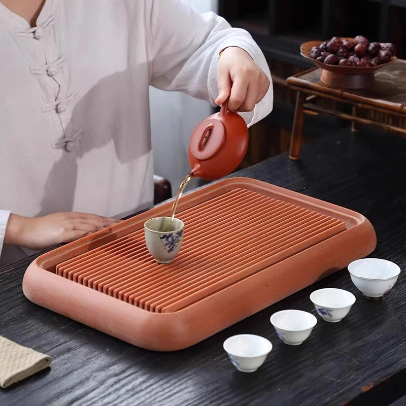 瑞境土豪金40支龙纹桌面实木电木茶盘长方形轻奢家用茶海茶托茶台