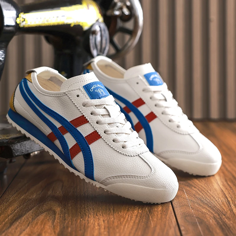 双十二CHEGUI时尚百搭虎冢阿甘鞋透气皮面软底休闲低帮德训运动