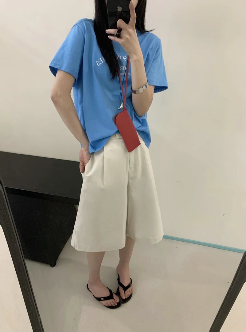 莱赛～尔棉半松紧腰韩系中裤短裤BB-23443