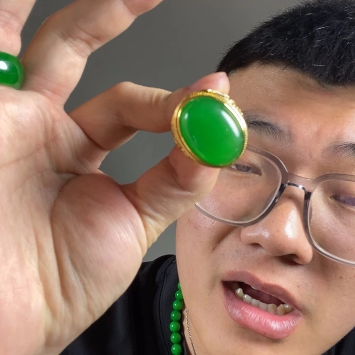 未镶嵌戒指翡翠高端时尚大鸽子蛋戒指