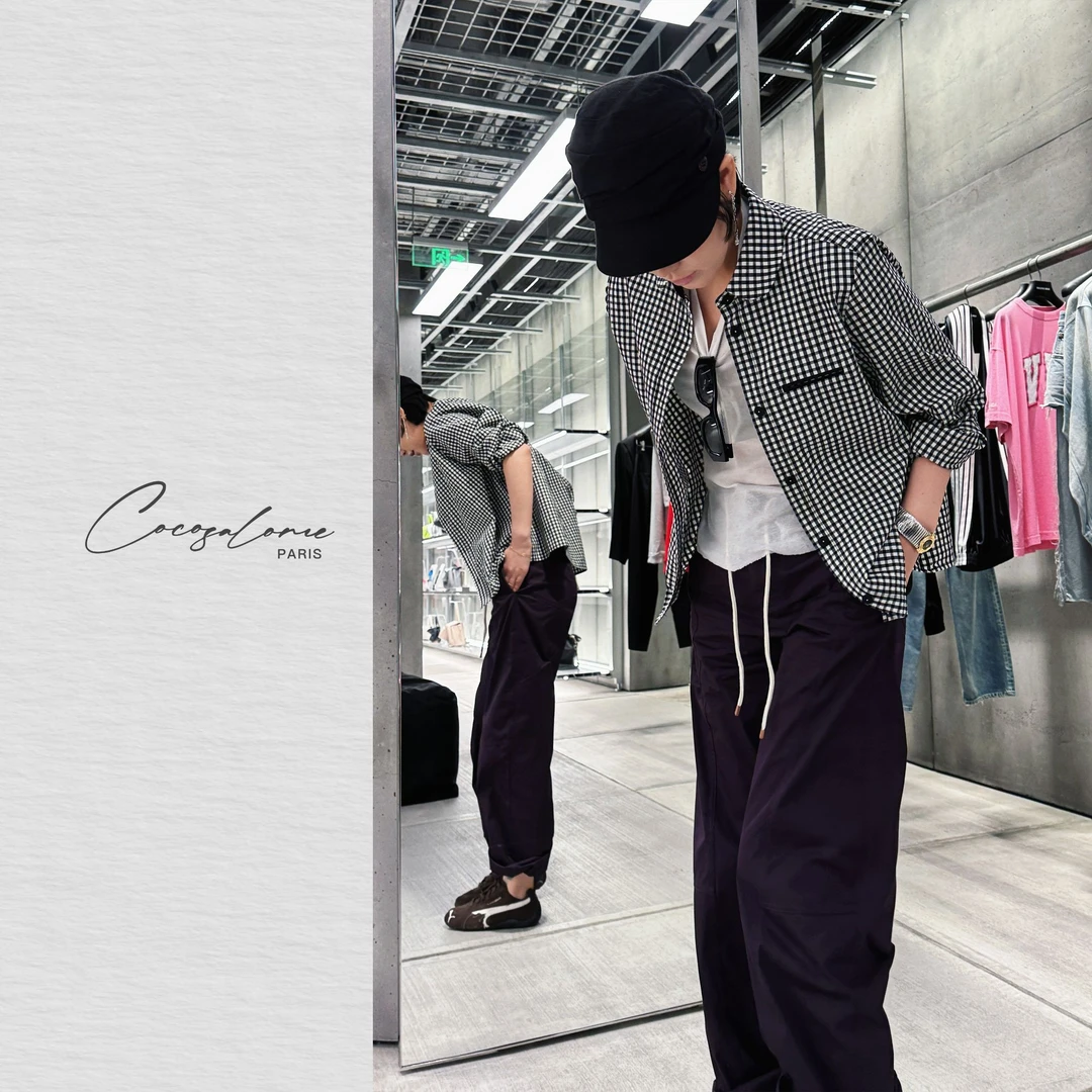 韩彬彬"紫气球"纯棉微抛光丝光质感透气亲肤百搭弯刀裤2028-1