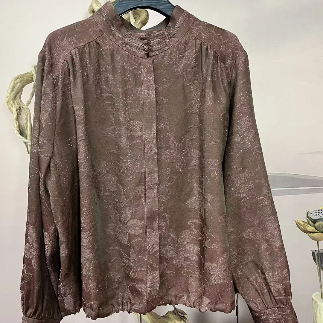 【佳鑫香云纱】香云纱国风款气质精致新款洋气上衣LBF-0089-1