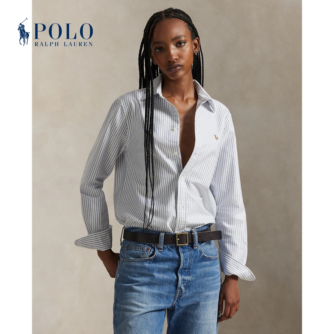 Ralph Lauren/拉夫劳伦女装26早春经典版棉条纹牛津布衬衫RL27654