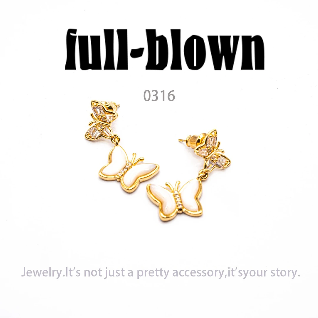 铜合金耳饰 FB简约个性气质耳环小众设计高级感耳饰～0316