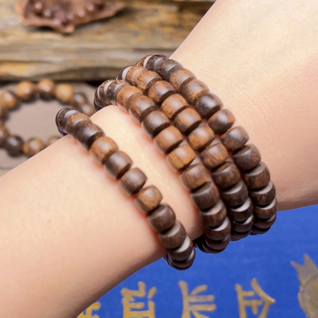 沉香手串越南富森红土瘤疤0.6×0.8×108