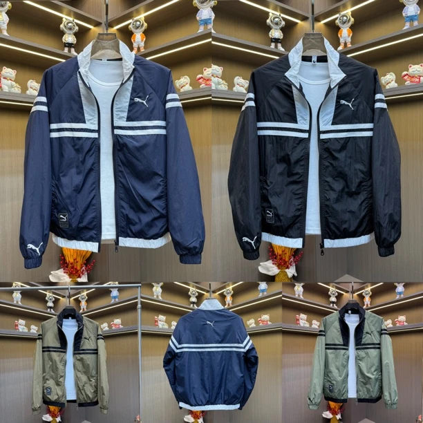 夹克休闲不褪色春夏时尚夹克外套男透气立领男士刺绣731薄款