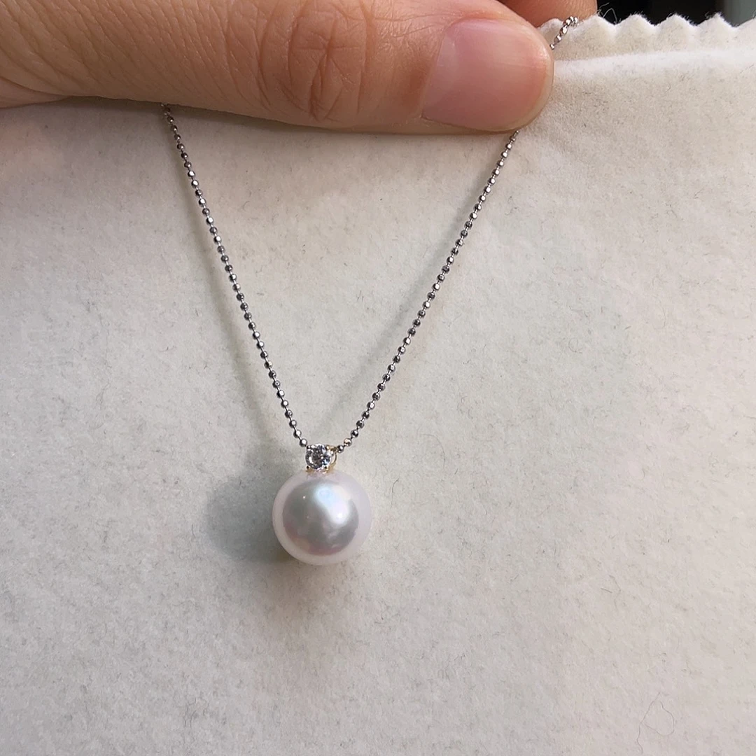 颈饰18K金镶嵌淡水珍珠